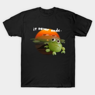 It Never Ends Trauma Frog Meme T-Shirt